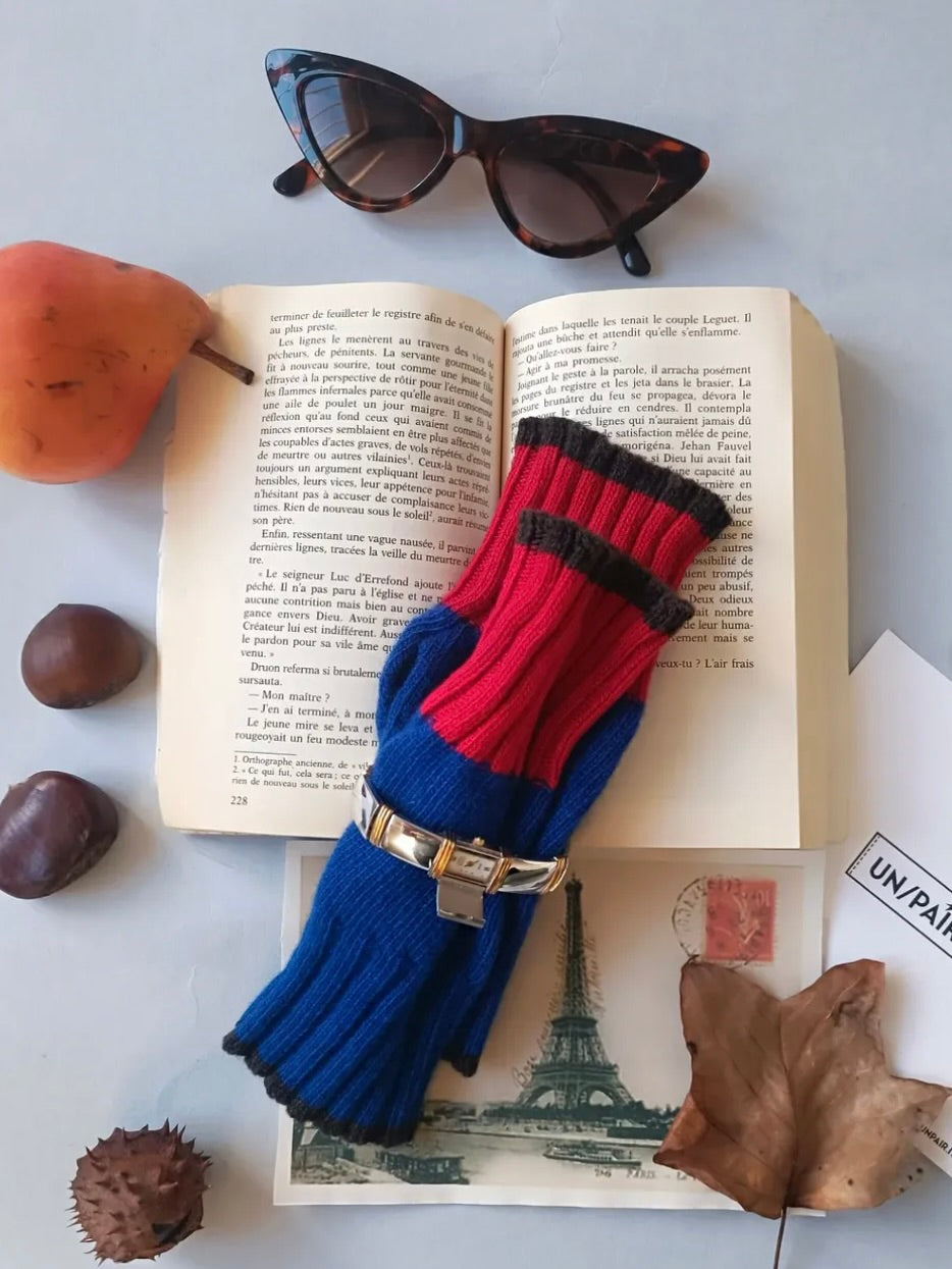 カシミヤブレンド ニット フィンガーレスグローブ ハンドウォーマー