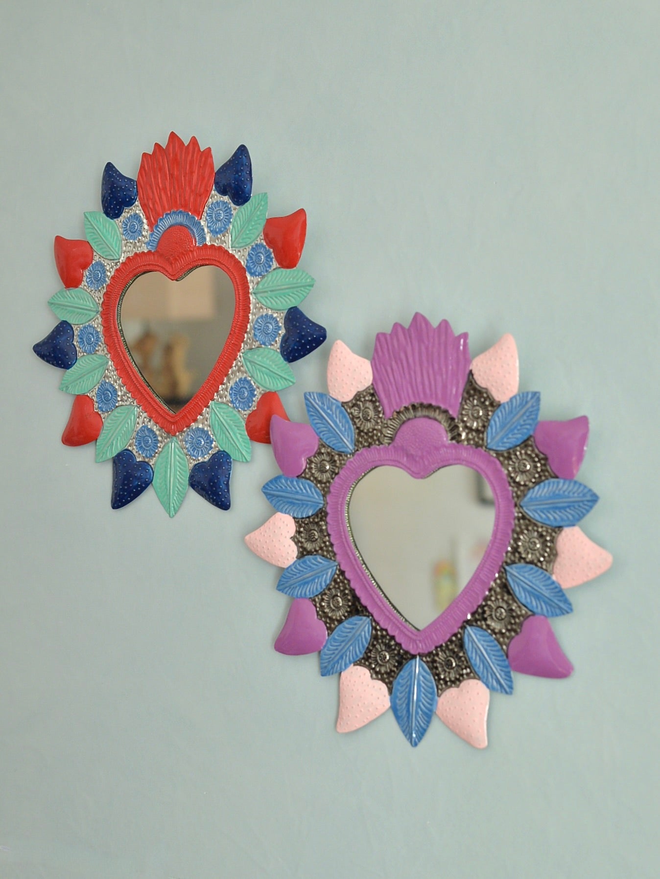 メキシコ ブリキ 壁掛けミラー オハラタ