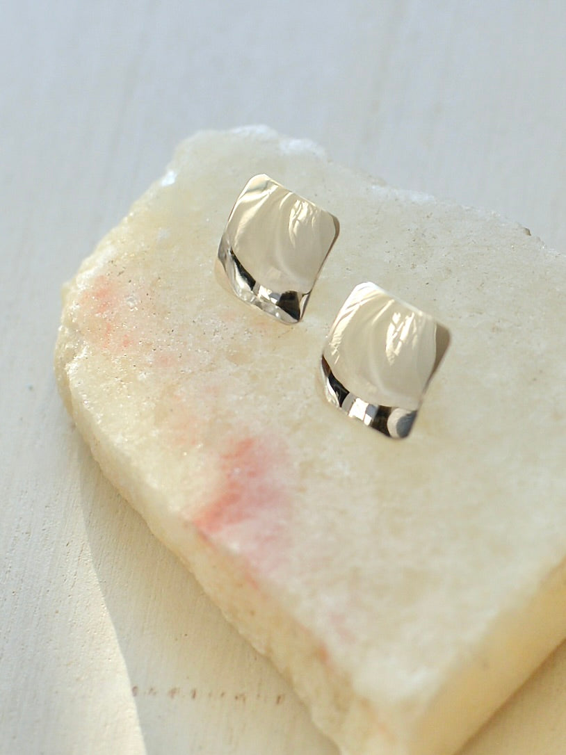 Mexican Silver925 フラットスクエアピアス