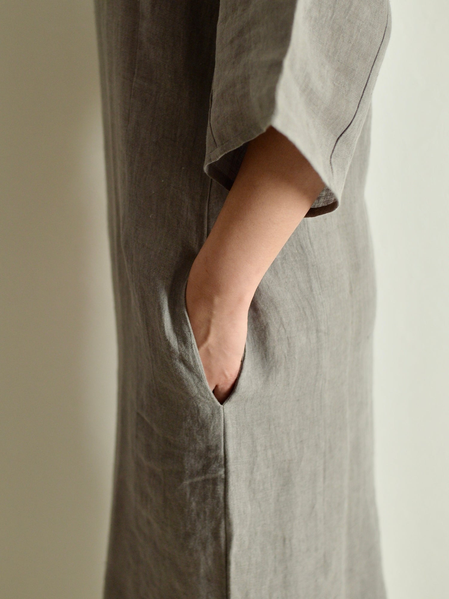 린넨 릴렉스 원피스 Dark Charcoal