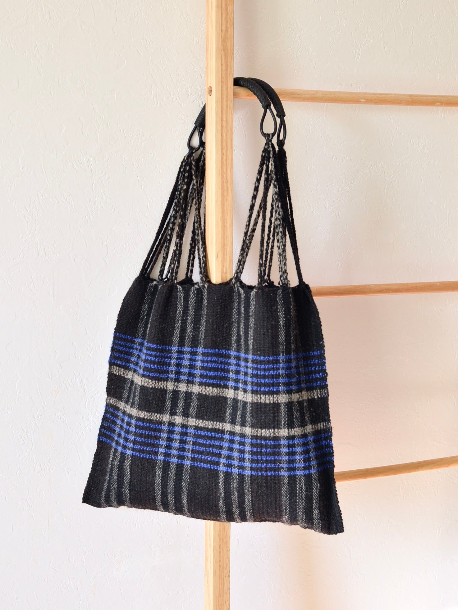 メキシコ ウール ハンモックバッグ レザーハンドル