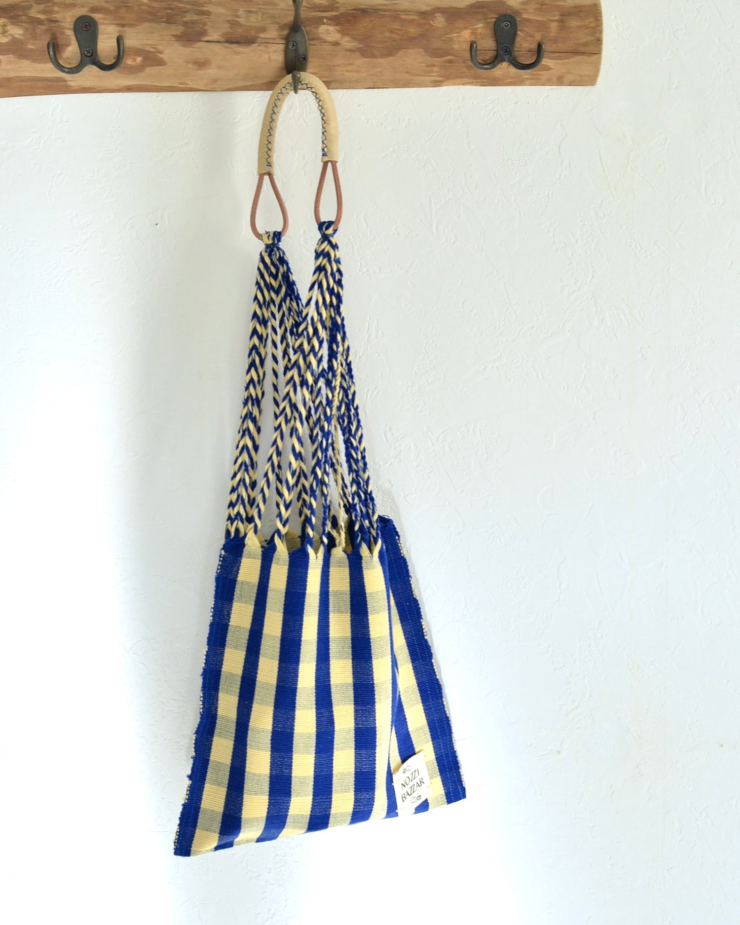 メキシコ ハンモックバッグ レザーハンドル S【BLUE】