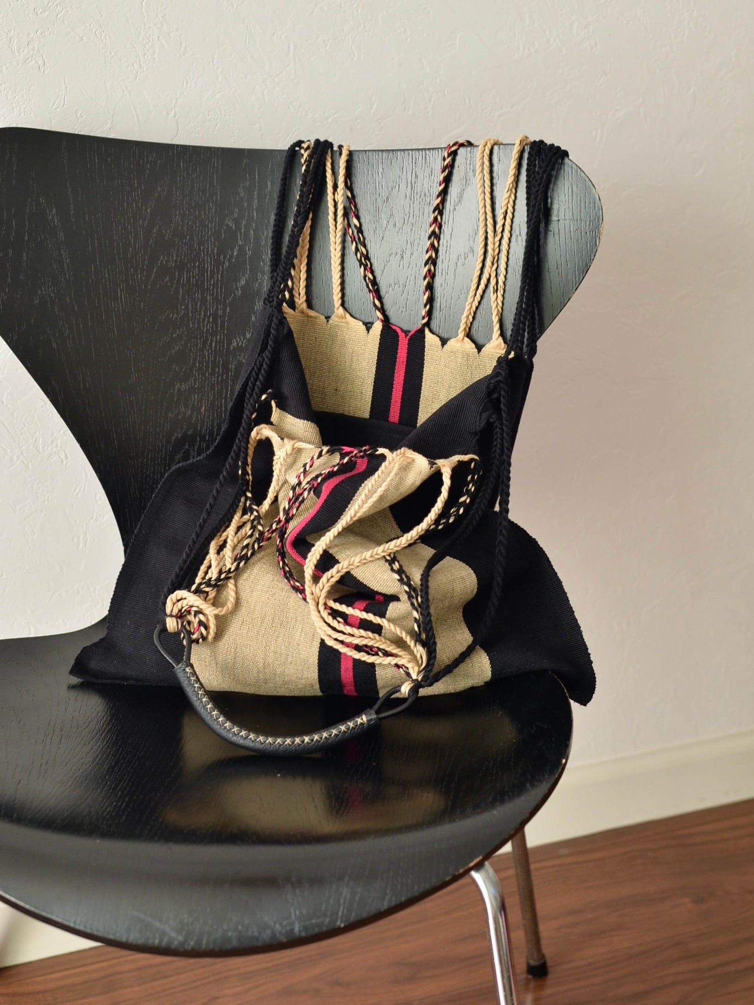 メキシコ ハンモックバッグ レザーハンドル