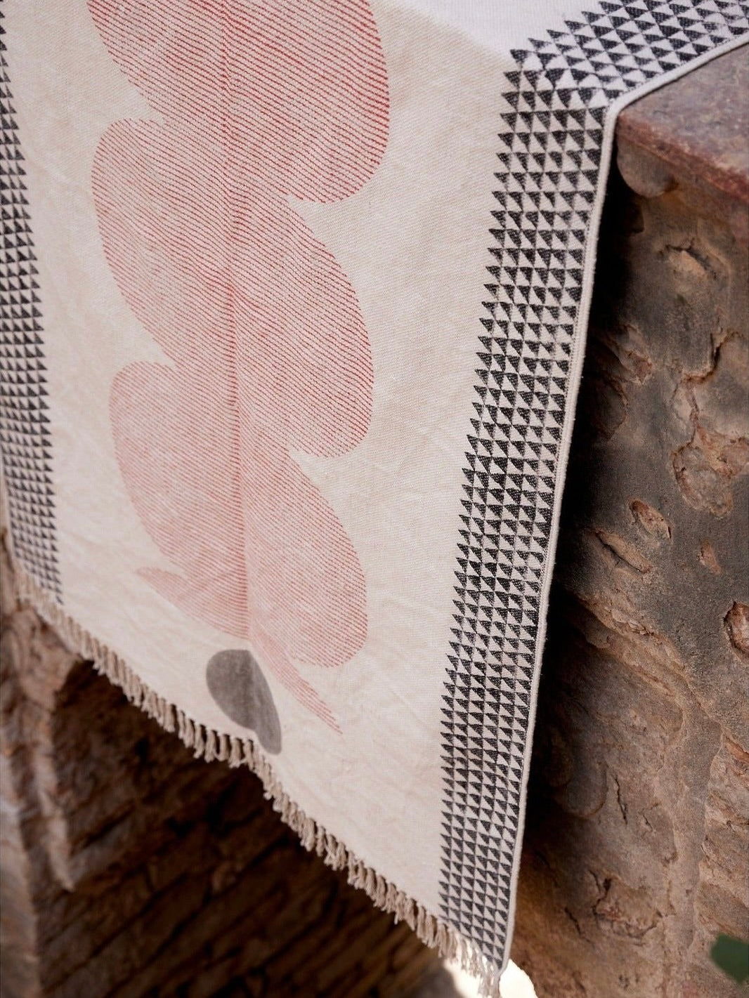 ハンドブロックプリント コットンラグ