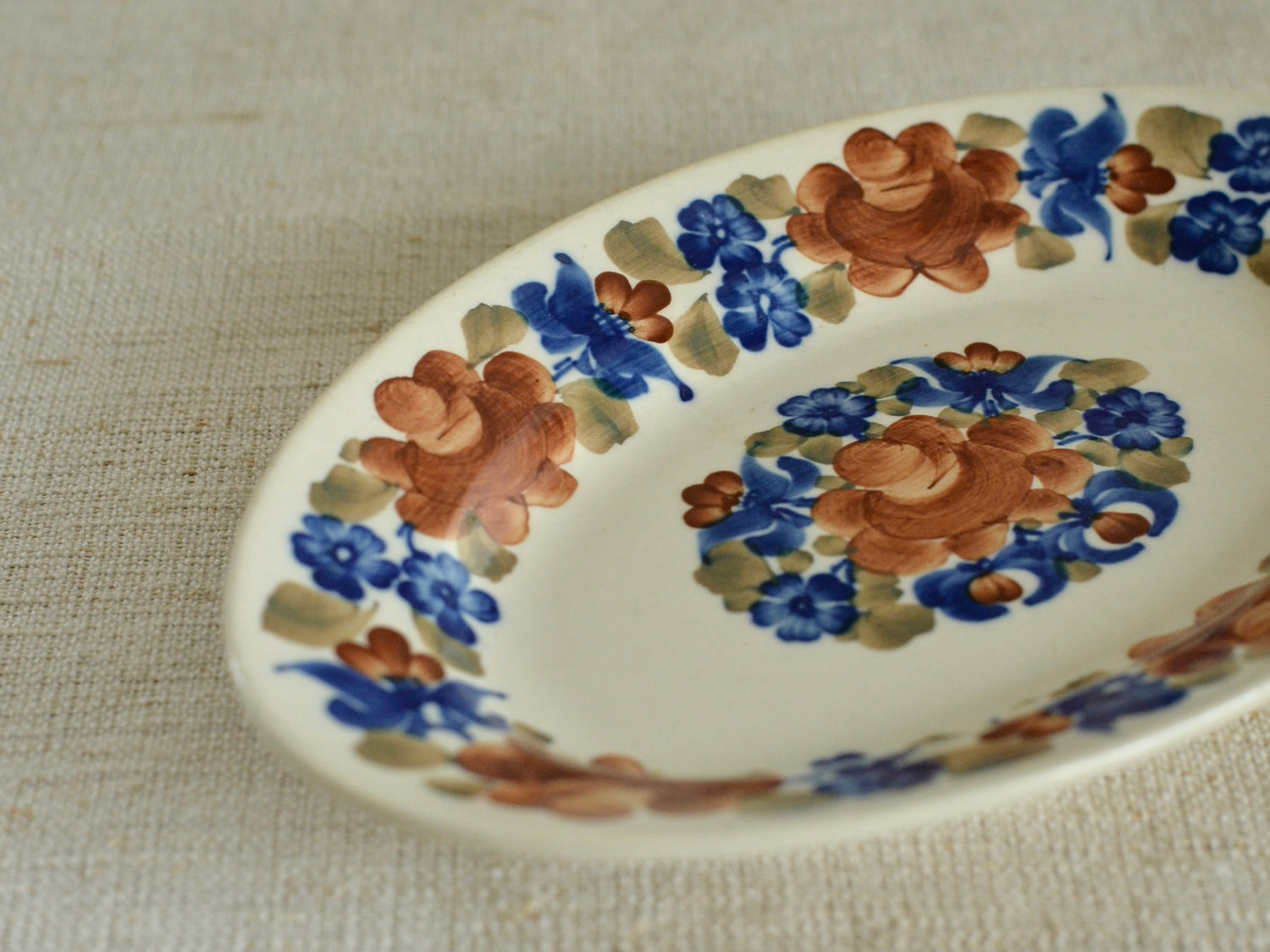 ヴィンテージ ヴウォツワヴェク陶器 オーバルプレート