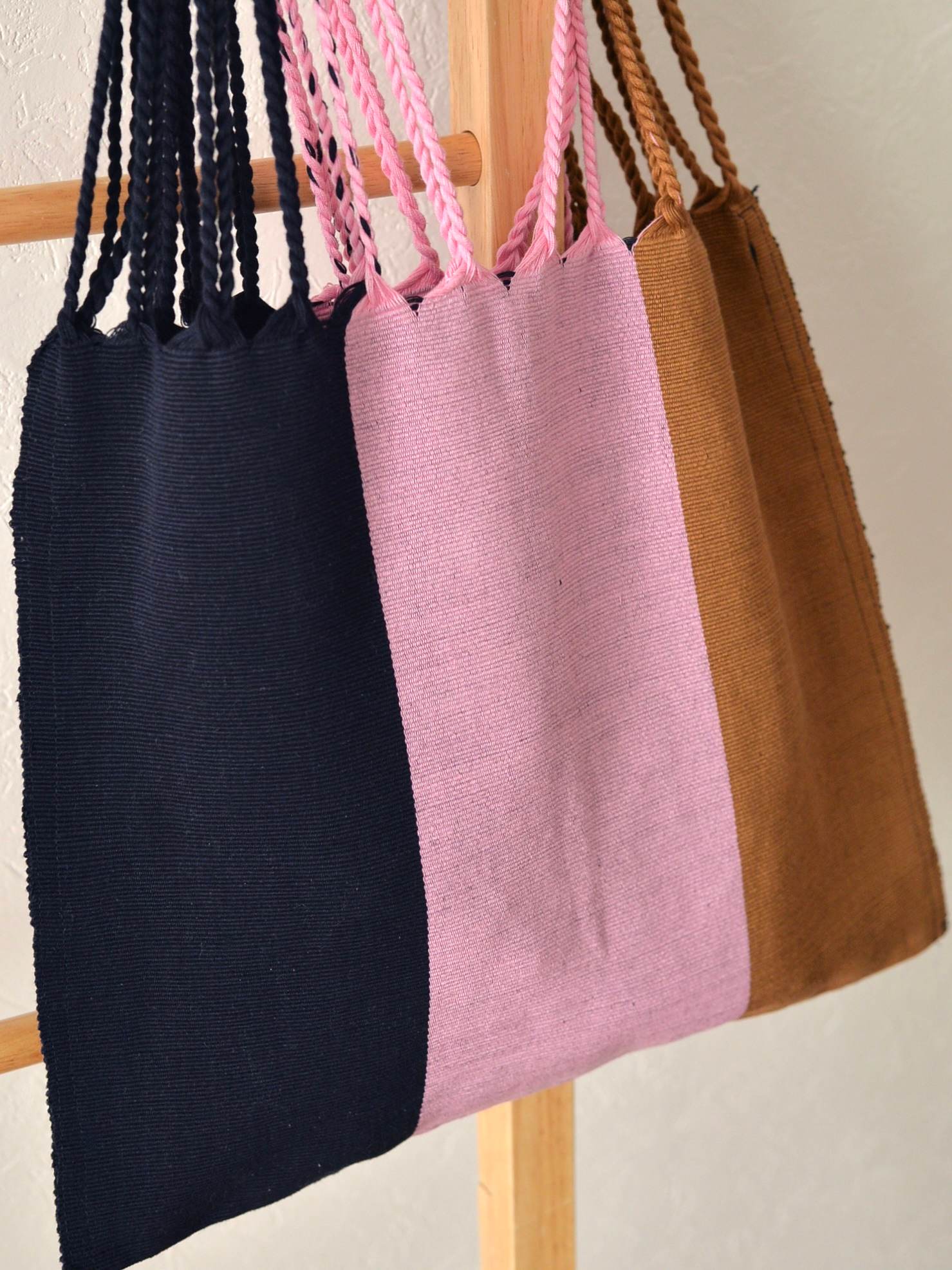 メキシコ ハンモックバッグ レザーハンドル