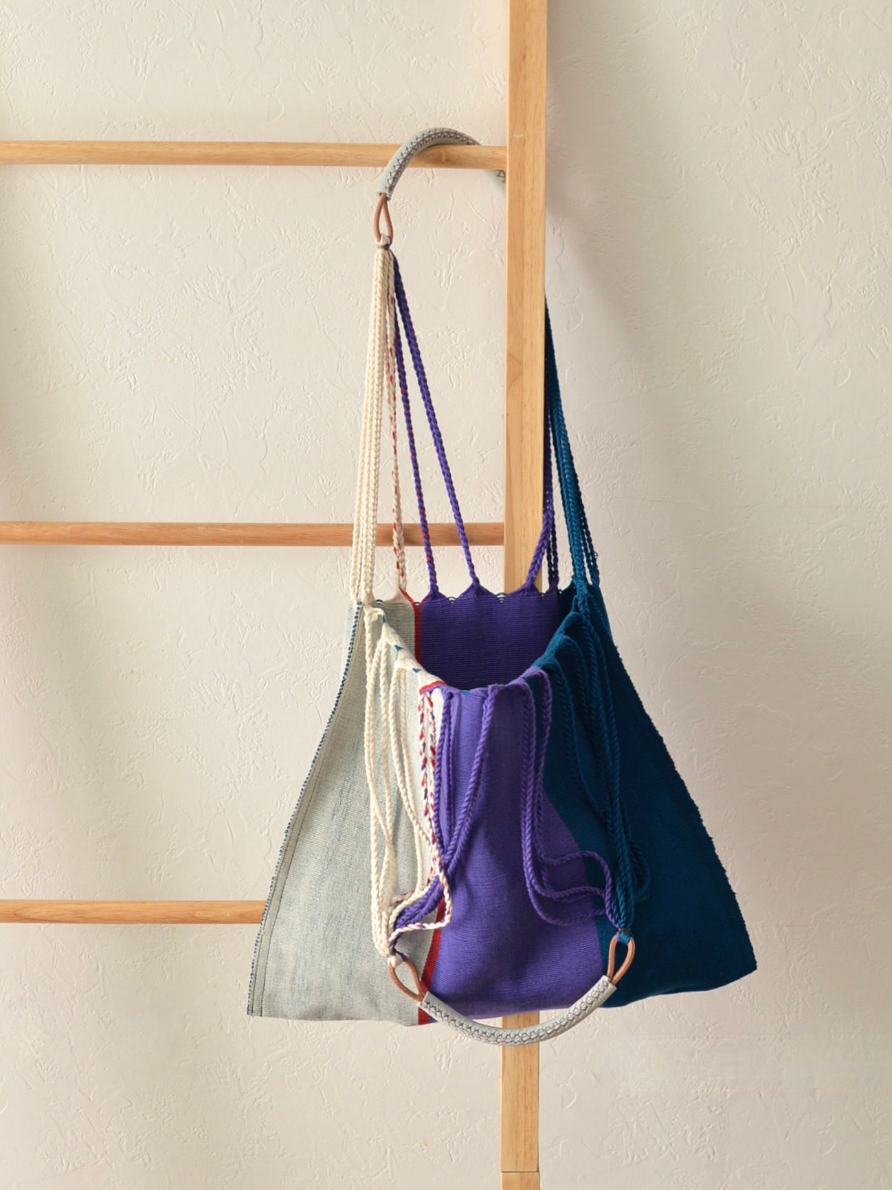 メキシコ ハンモックバッグ レザーハンドル