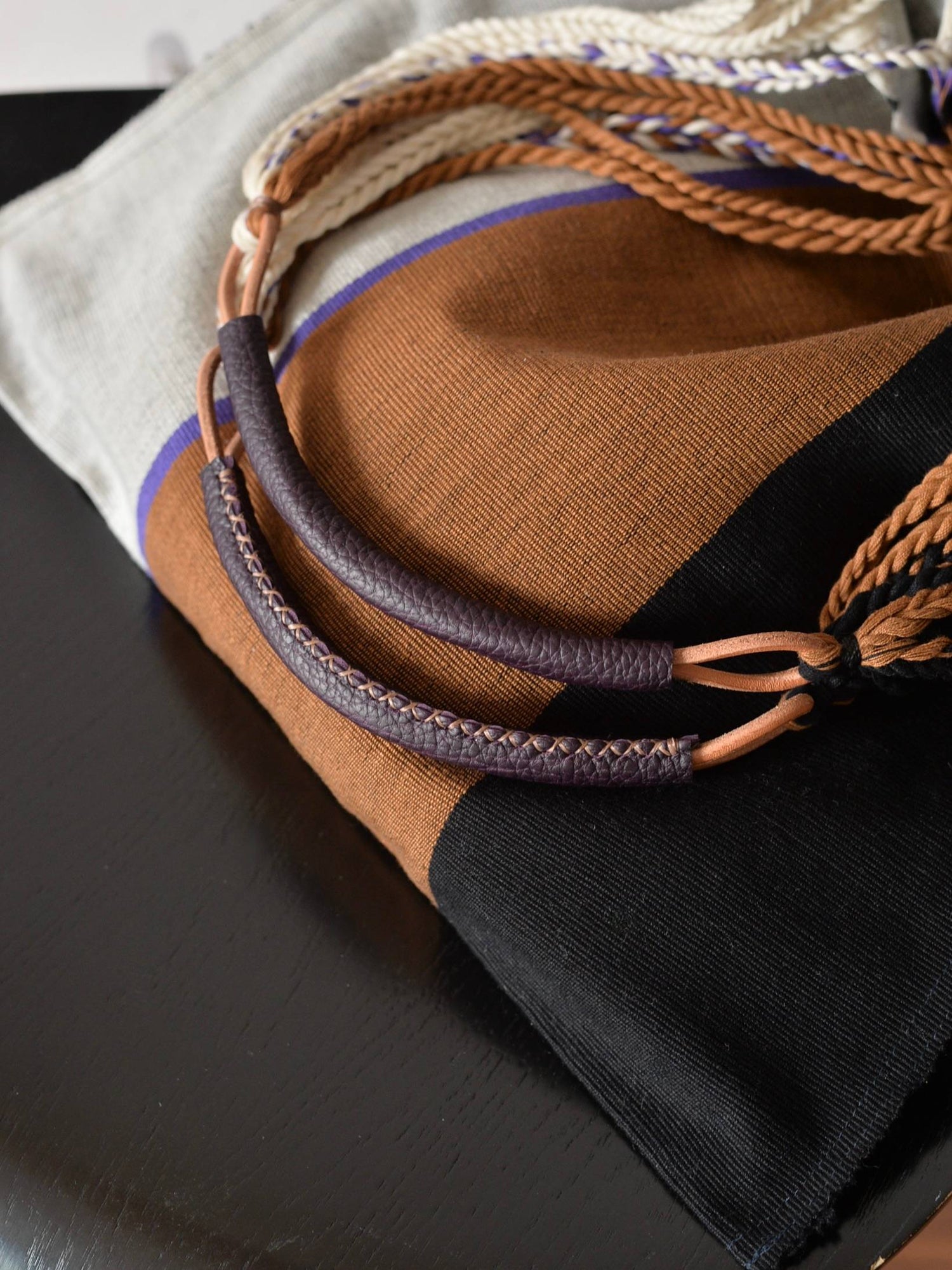 メキシコ ハンモックバッグ レザーハンドル