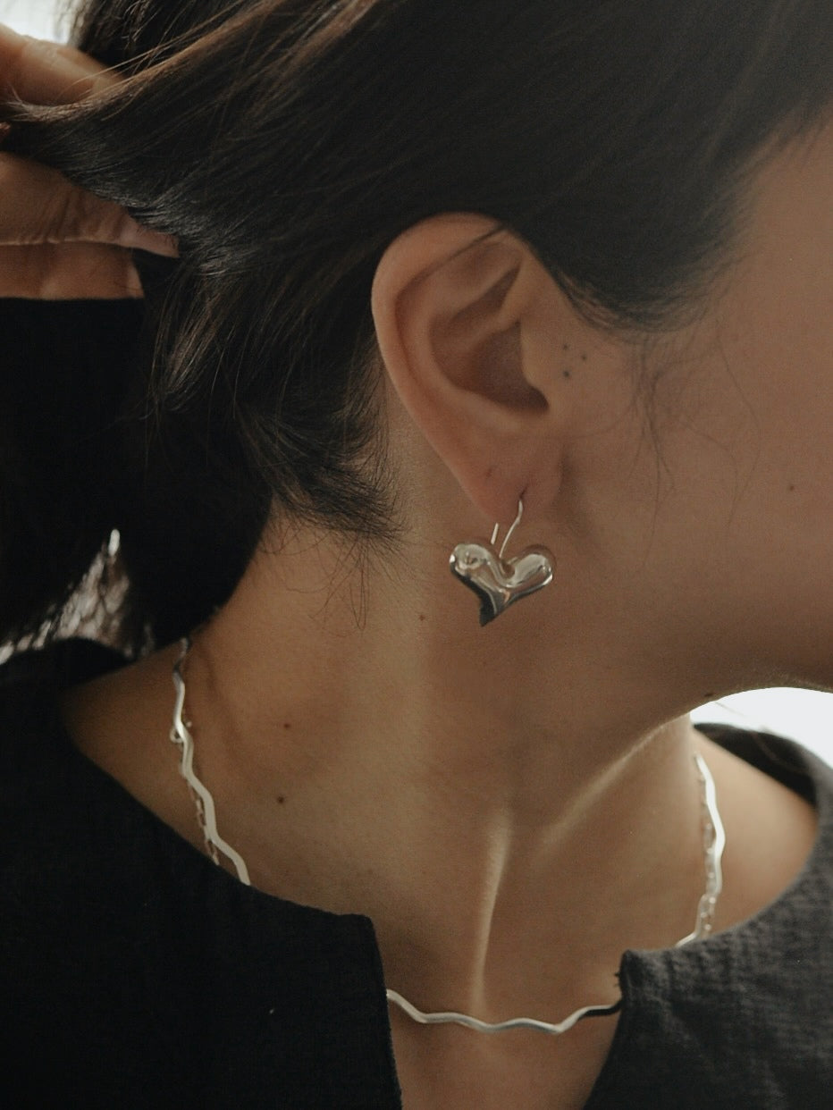 Mexican Silver925 ハートフックピアス