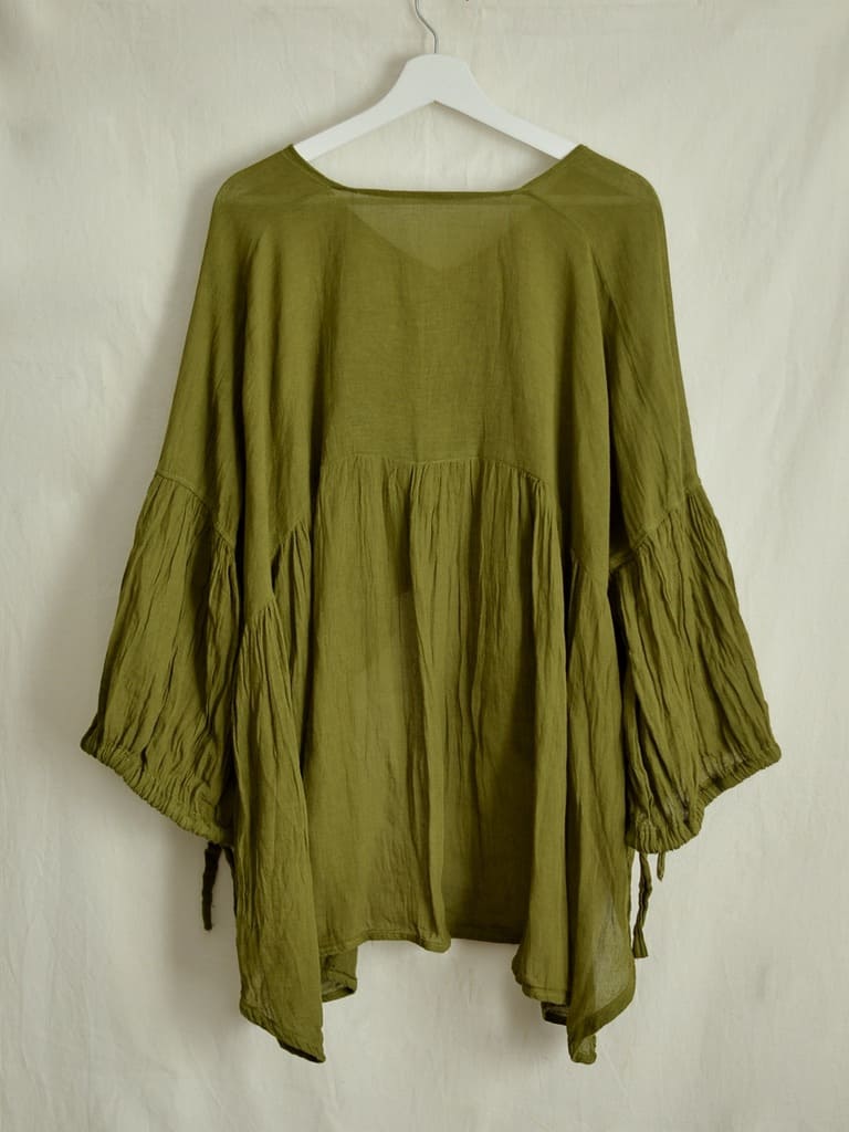 멕시코 코튼 개더블라우스 Romero