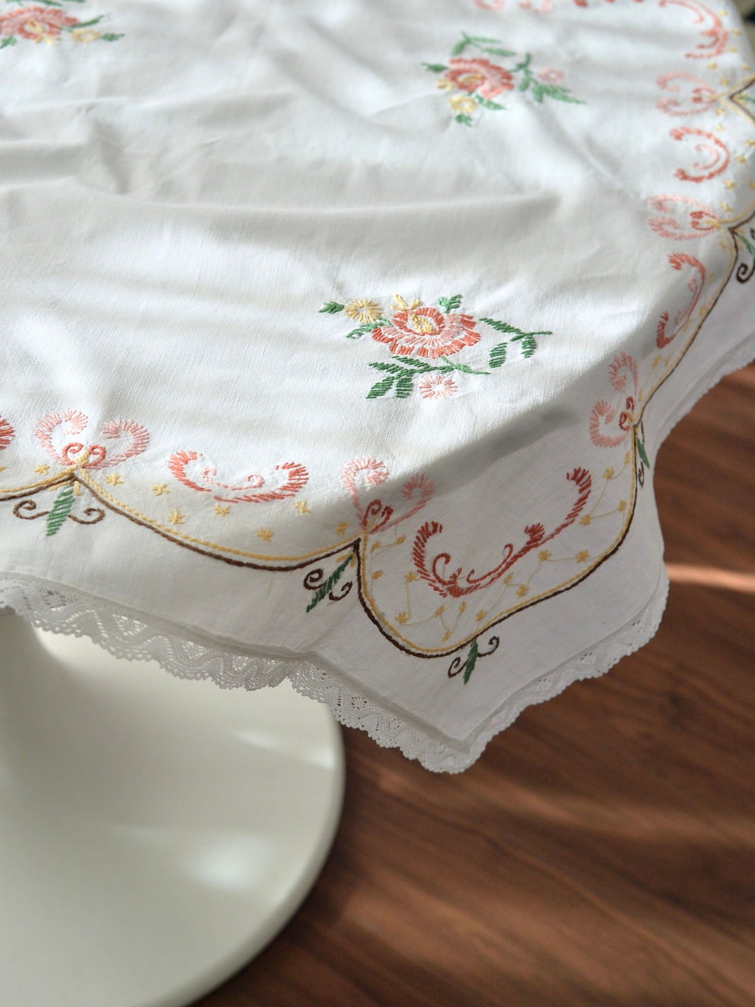 お花刺繍 クロス