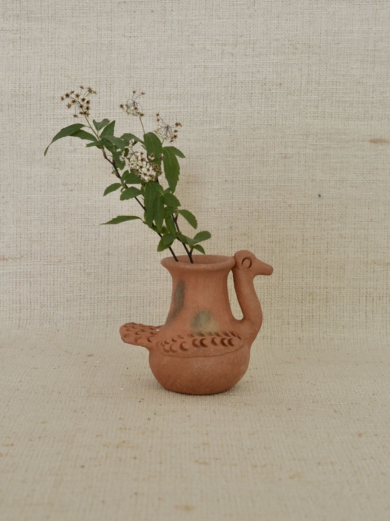 メキシコ 陶器 ミニフラワーベース 鳥