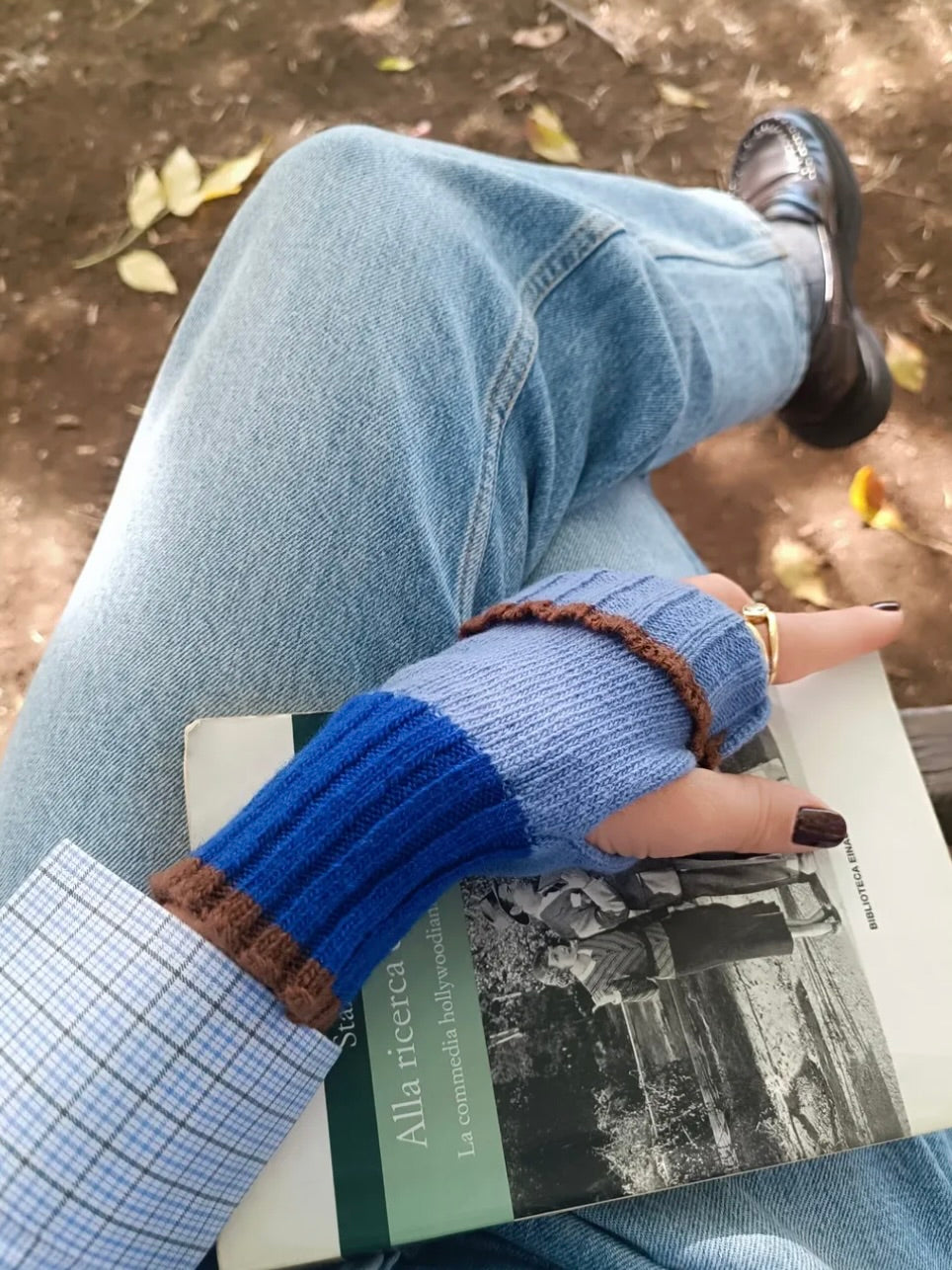 カシミヤブレンド ニット フィンガーレスグローブ ハンドウォーマー