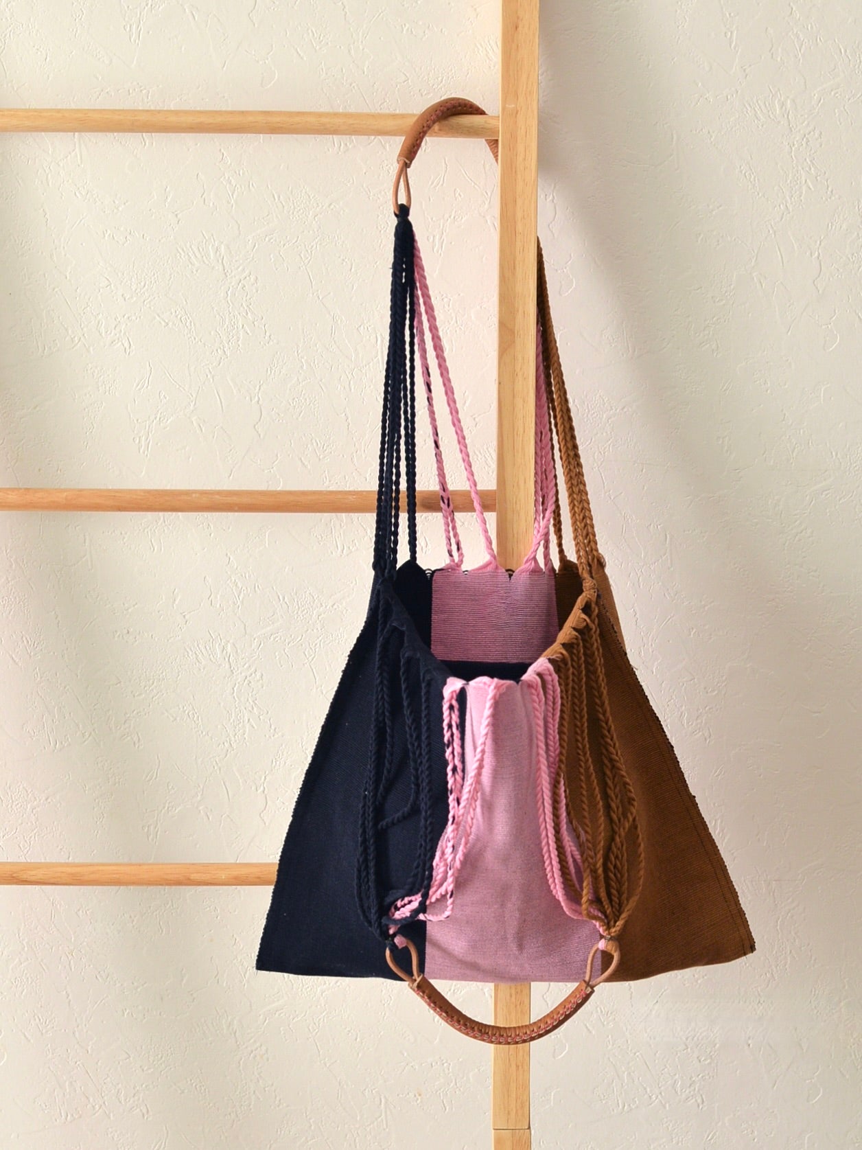 メキシコ ハンモックバッグ レザーハンドル