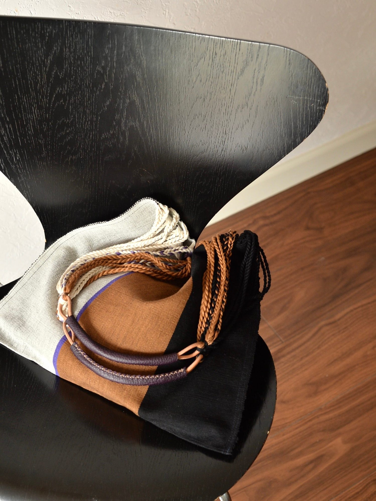 メキシコ ハンモックバッグ レザーハンドル