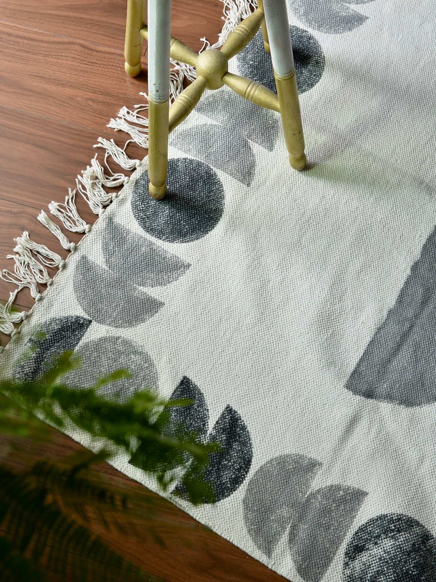 ハンドブロックプリント コットンラグ