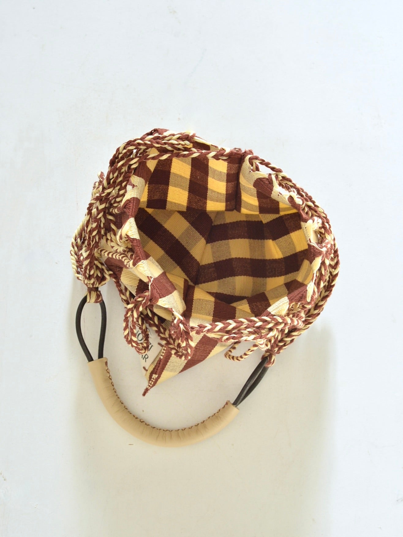 メキシコ ハンモックバッグ レザーハンドル S【BROWN】