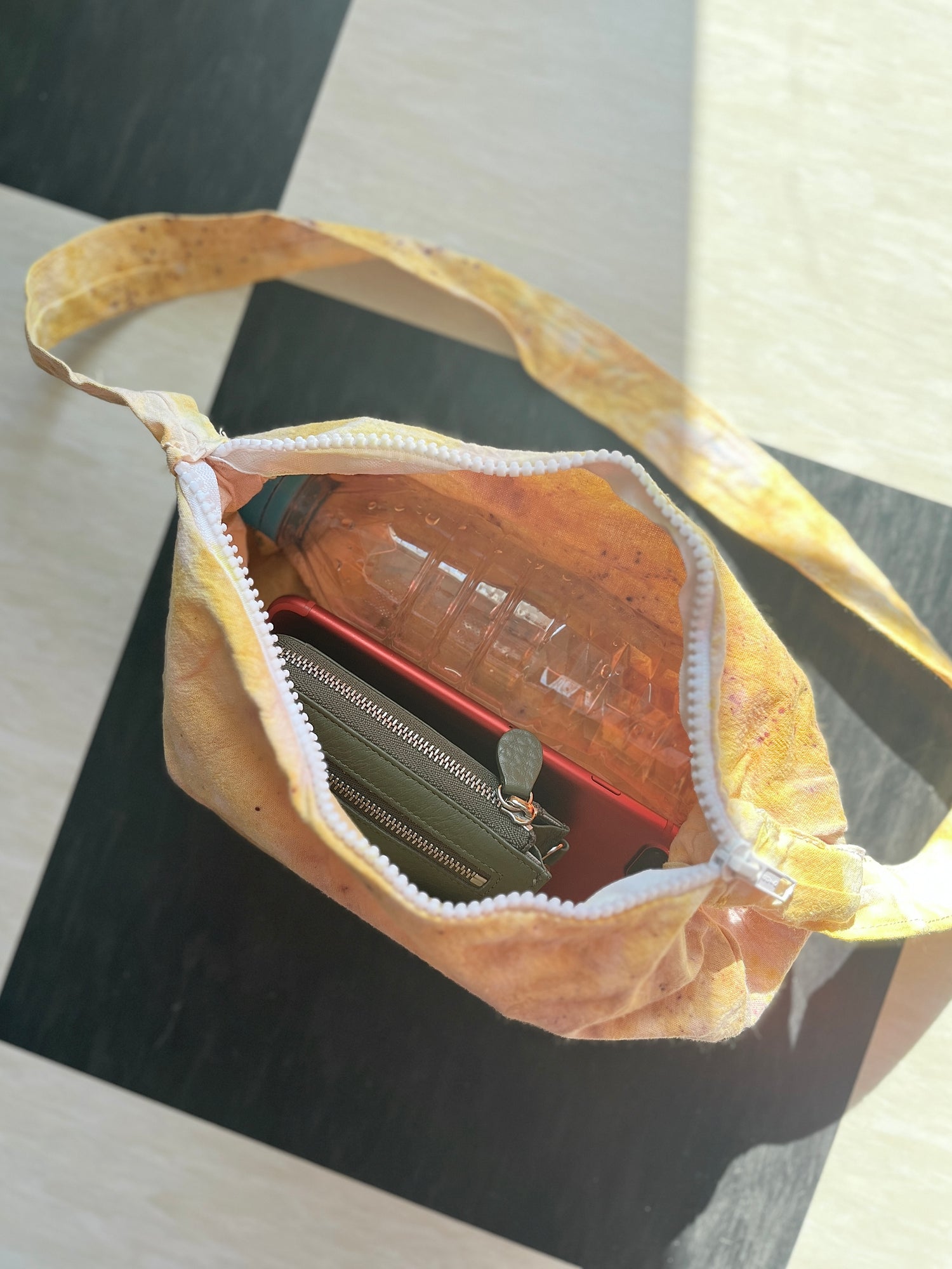 メキシコ 天然染め ボタニカルダイ ラウンドミニショルダーバッグ