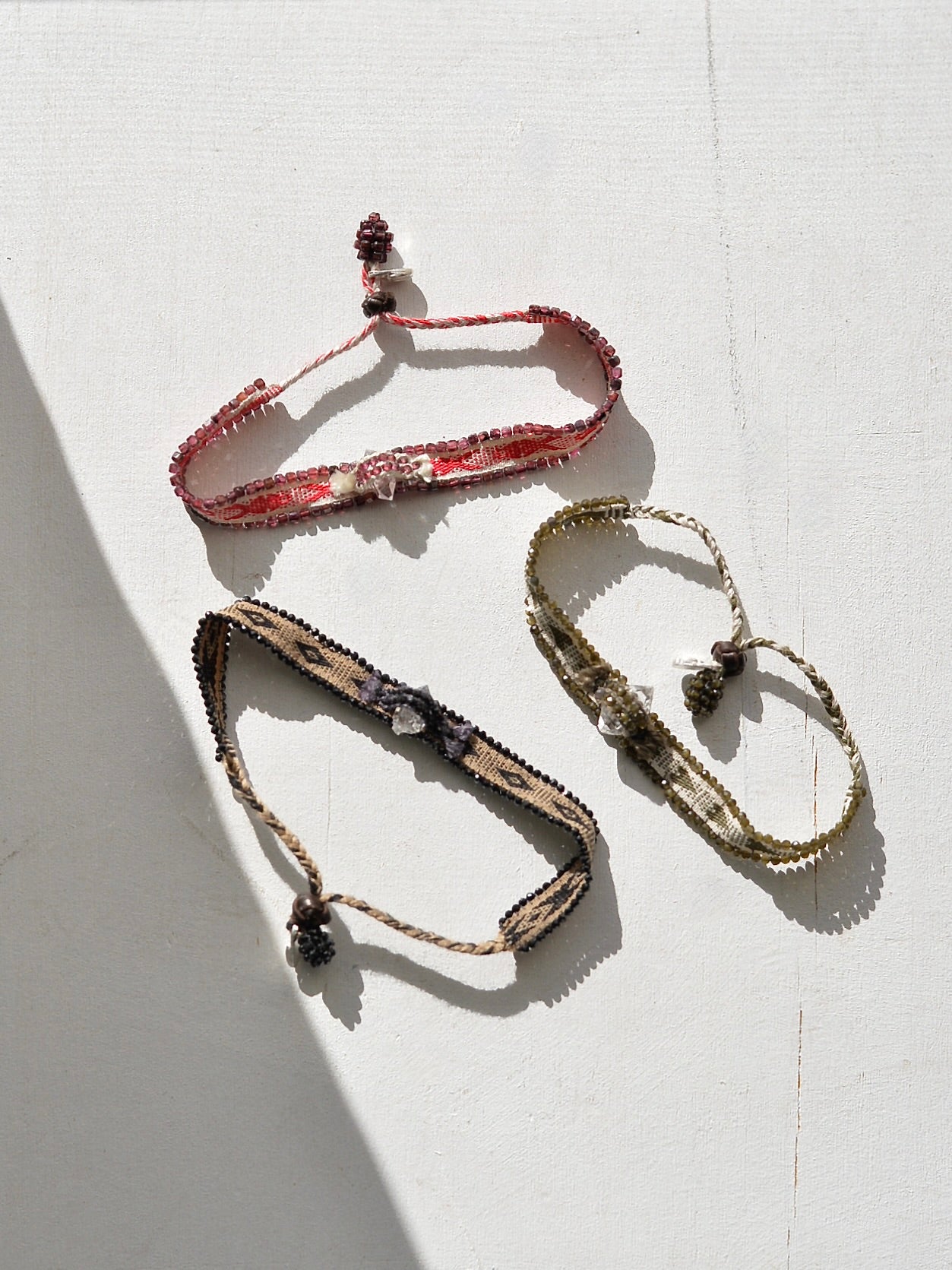 ハーキマーダイヤモンド 手織りブレスレット