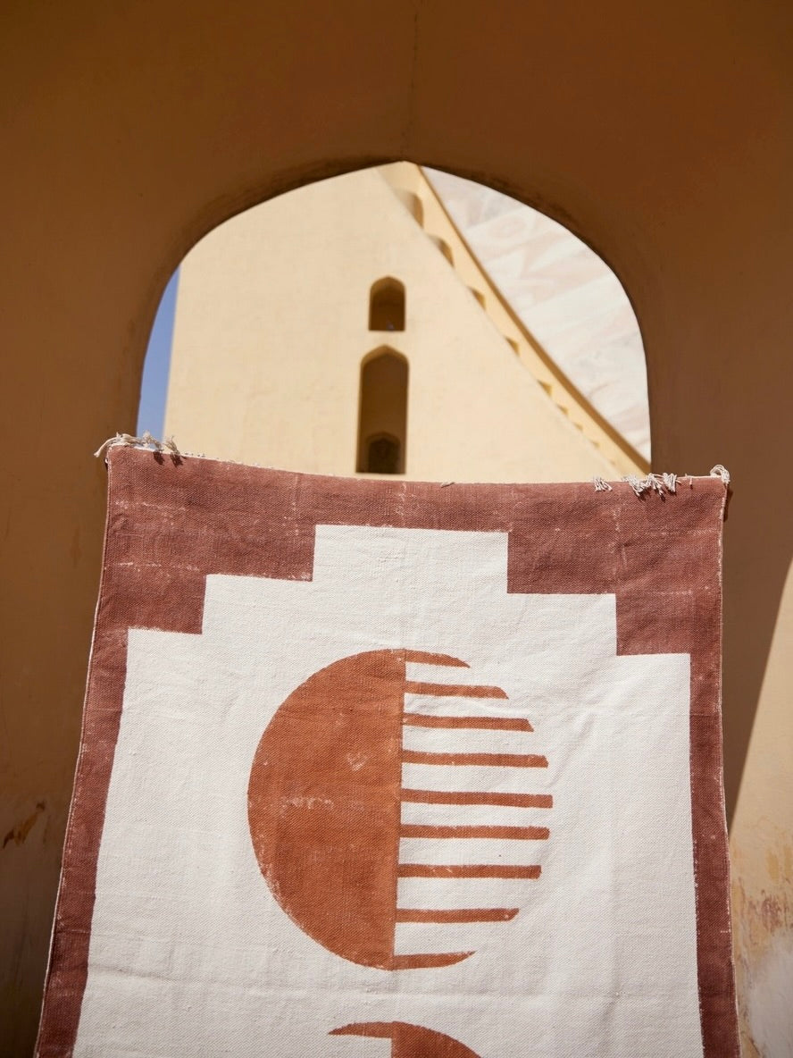 ハンドブロックプリント コットンラグ