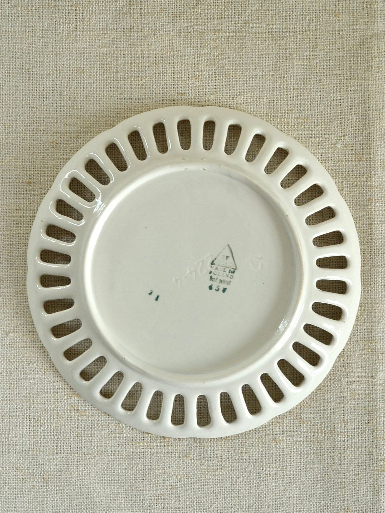 ヴィンテージ ヴウォツワヴェク陶器 プレート 壁掛け皿