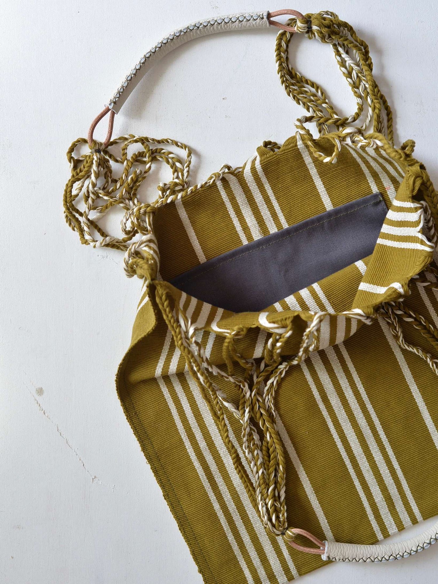 メキシコ ハンモックバッグ レザーハンドル