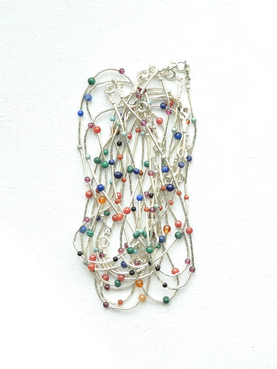 Mexican Silver925 天然石 ビーズブレスレット
