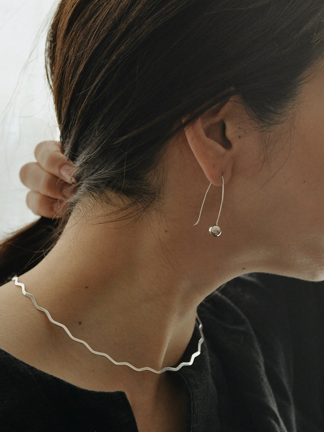 Mexican Silver925 ボールフックピアス