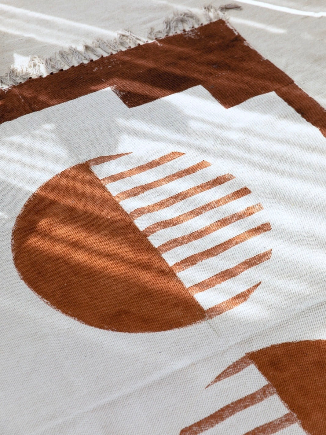 ハンドブロックプリント コットンラグ