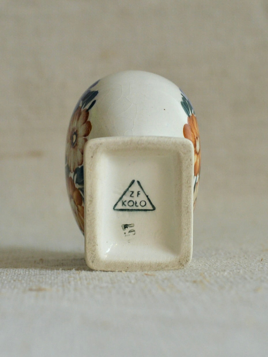 ヴィンテージ ヴウォツワヴェク陶器 フラワーベース