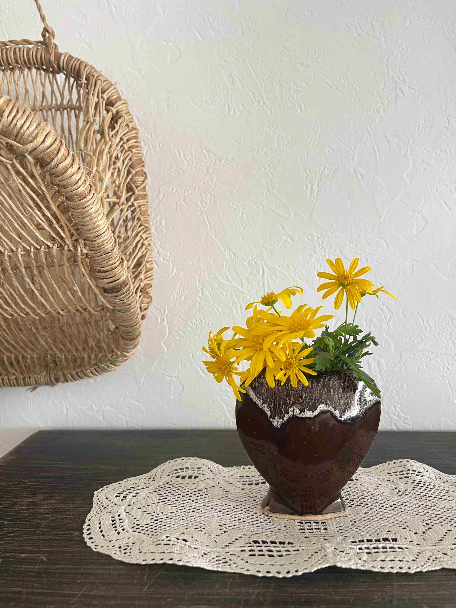 ヴィンテージ ハート フラワーベース