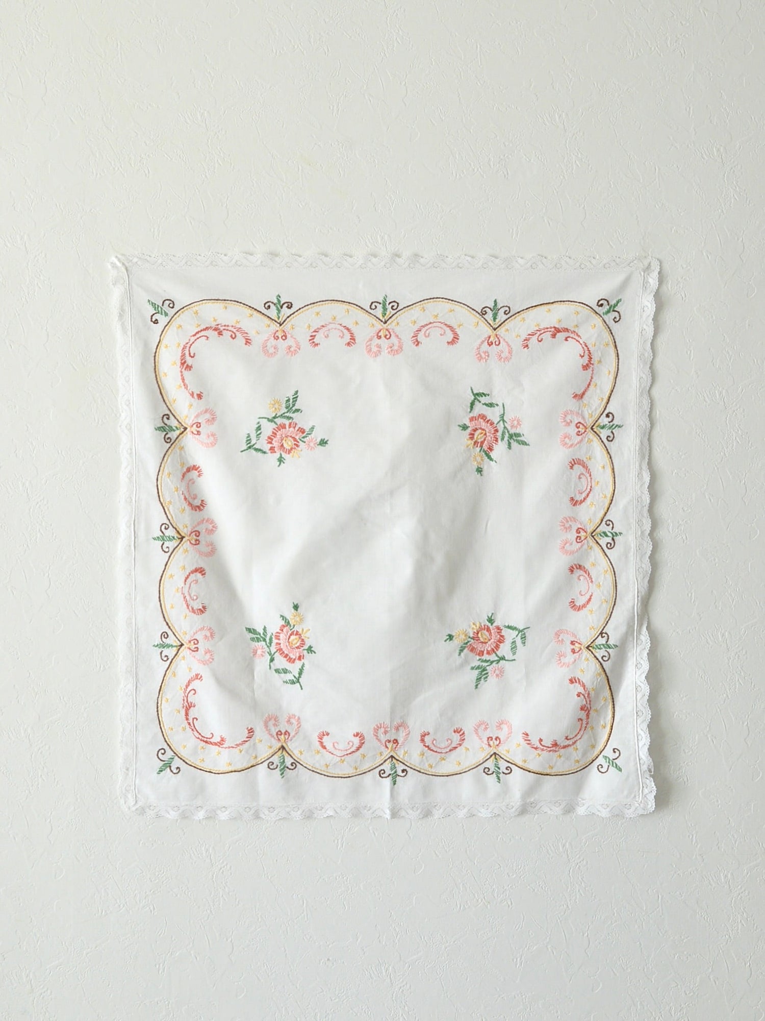 お花刺繍 クロス
