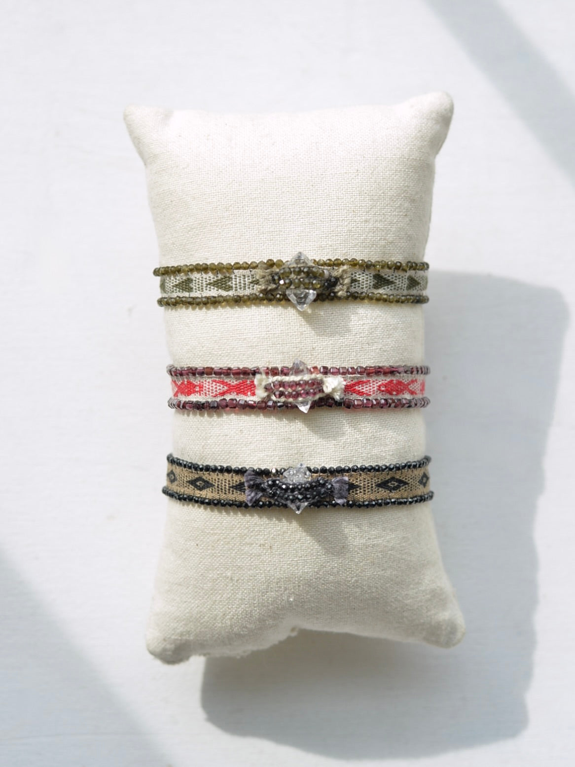 ハーキマーダイヤモンド 手織りブレスレット