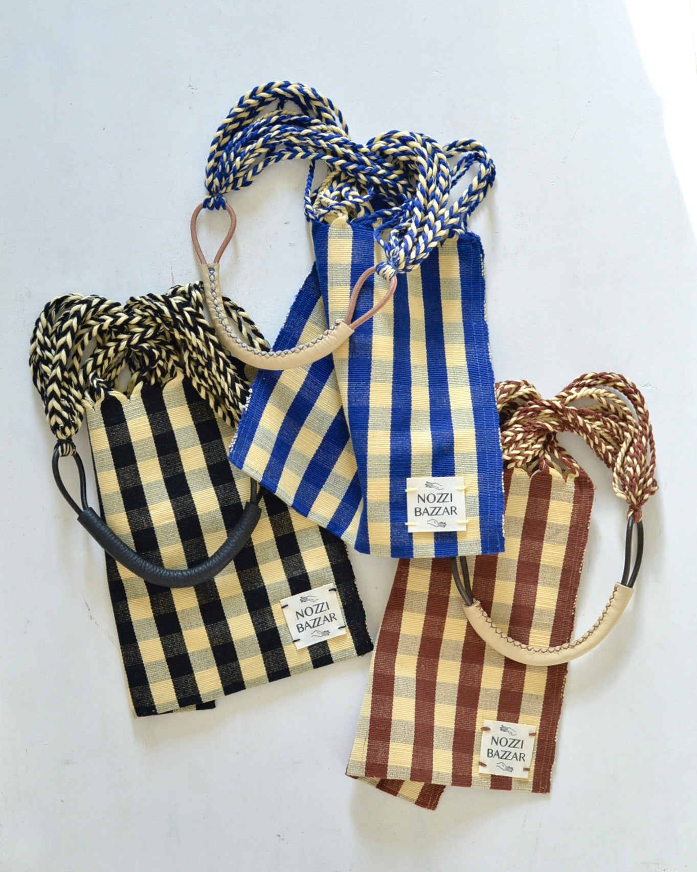 メキシコ ハンモックバッグ レザーハンドル S【BROWN】