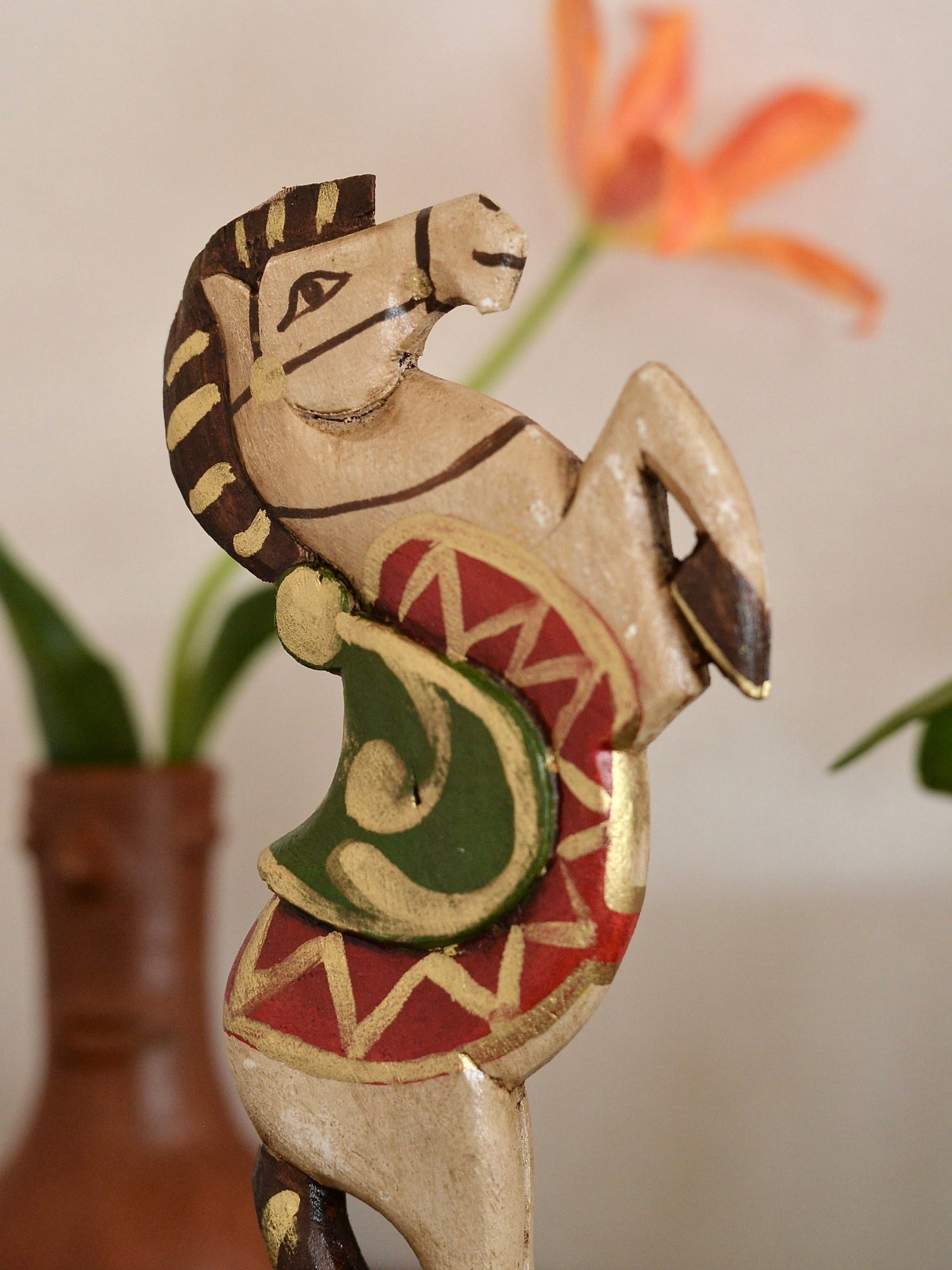 メキシコ 木製 オブジェ 馬