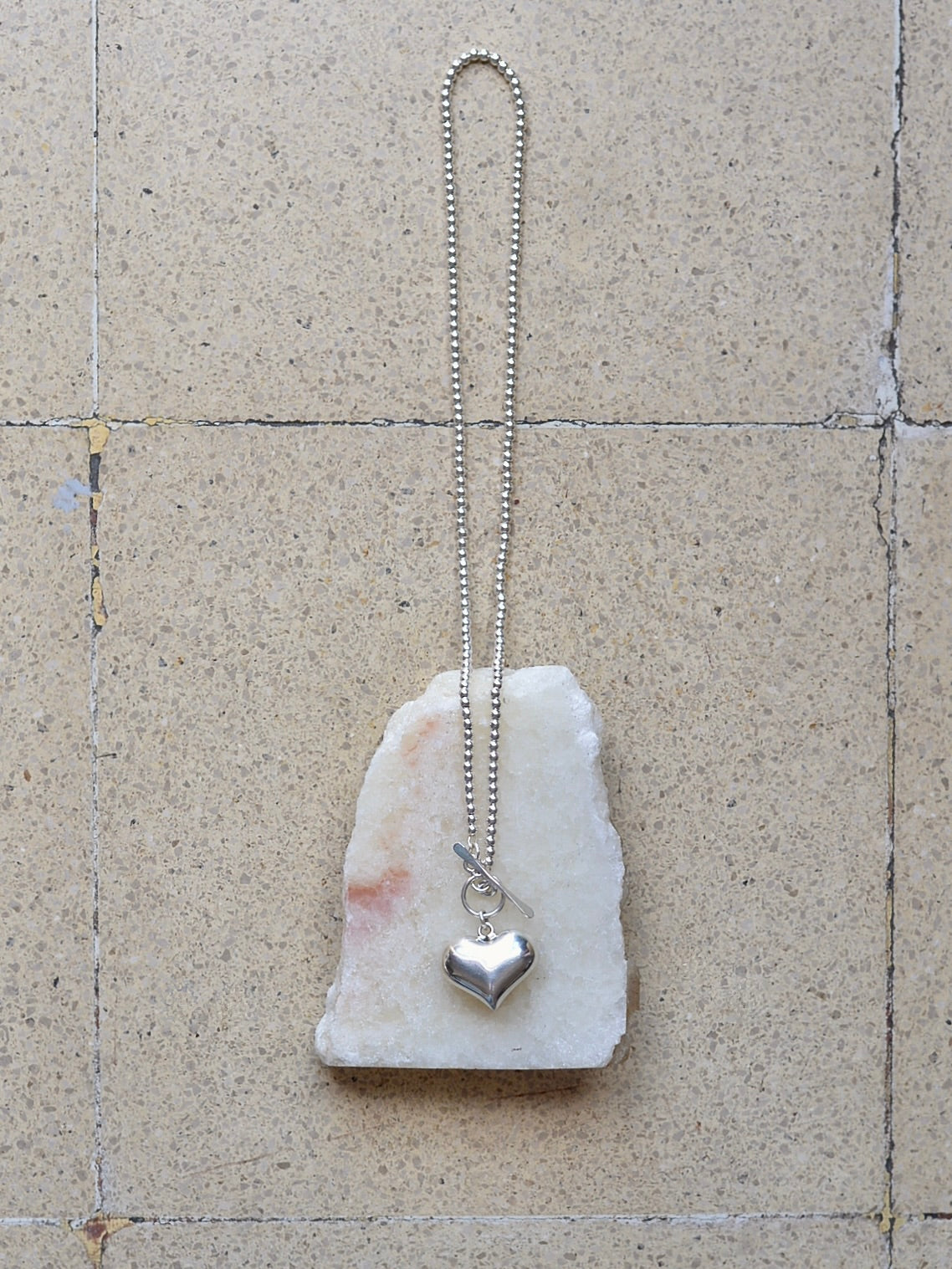 【1/22頃発送予定】Mexican Silver925 3mmボールビーズ ハートネックレス