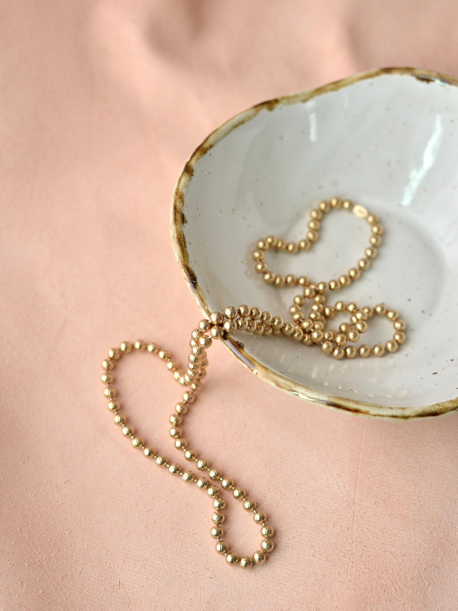 ドイツ ヴィンテージ ゴールド ボールチェーン ロングネックレス