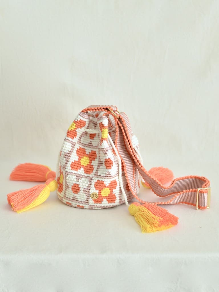 【残り1点】コロンビアのモチーラ 手編みハンドバッグ ミニ【ストラップ長さ調節】