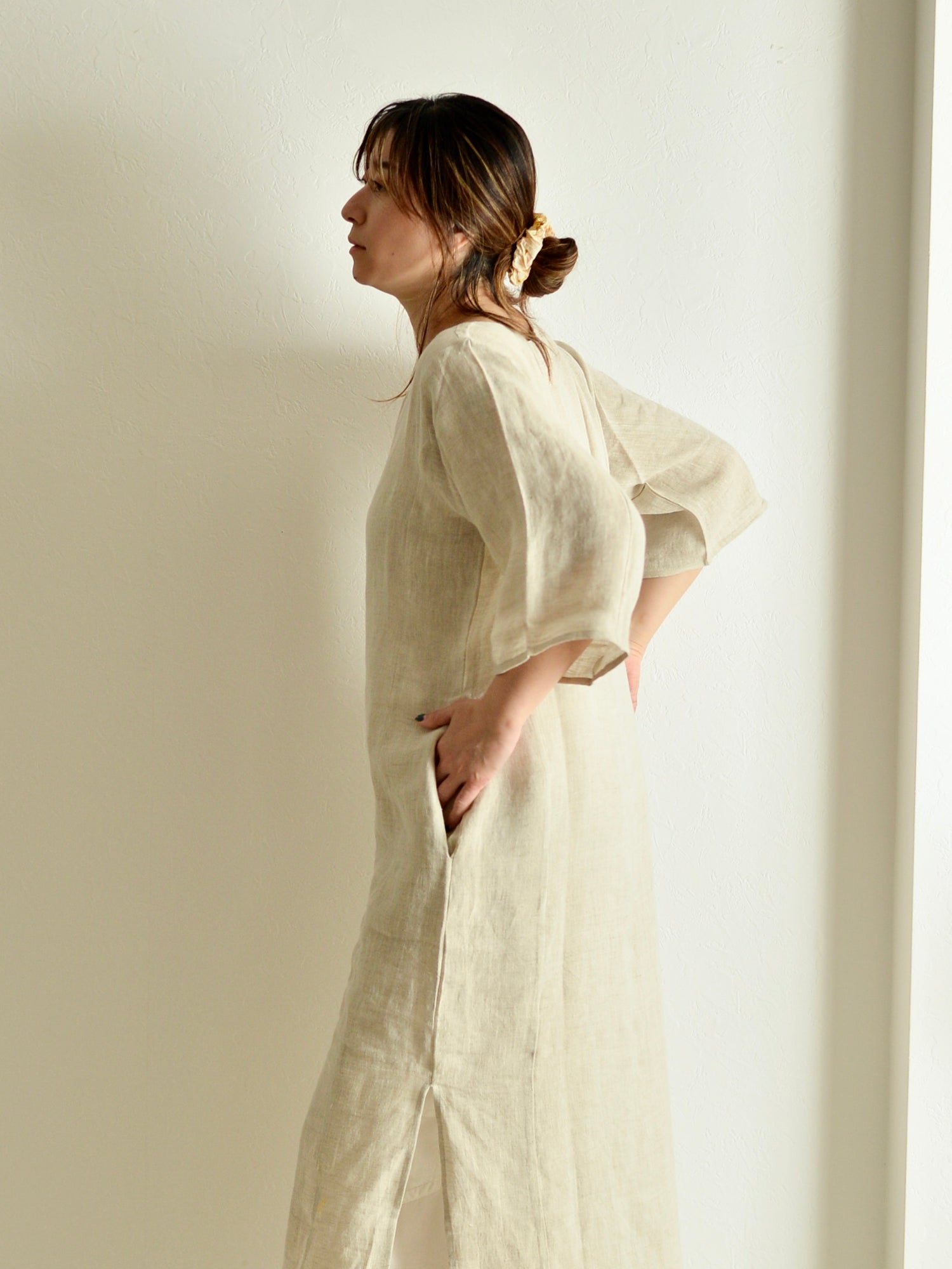 リネン リラックス ワンピース Flax Natural