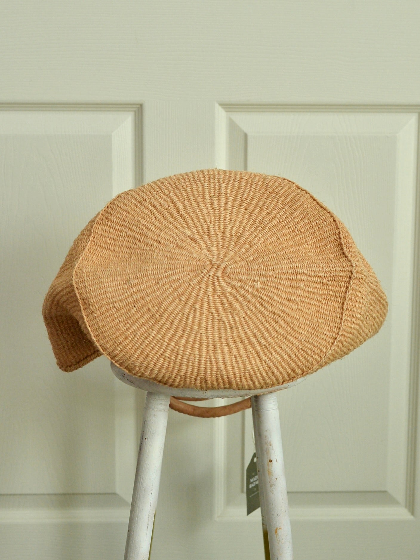 【残り1点】ケニア サイザルかごバッグ レザーハンドル