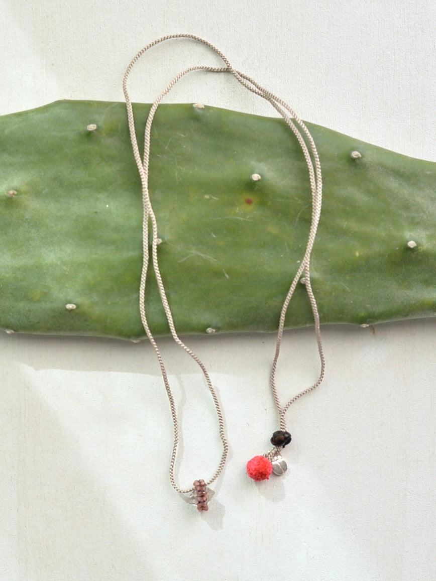 ハーキマーダイヤモンド&ガーネット 3way ネックレス