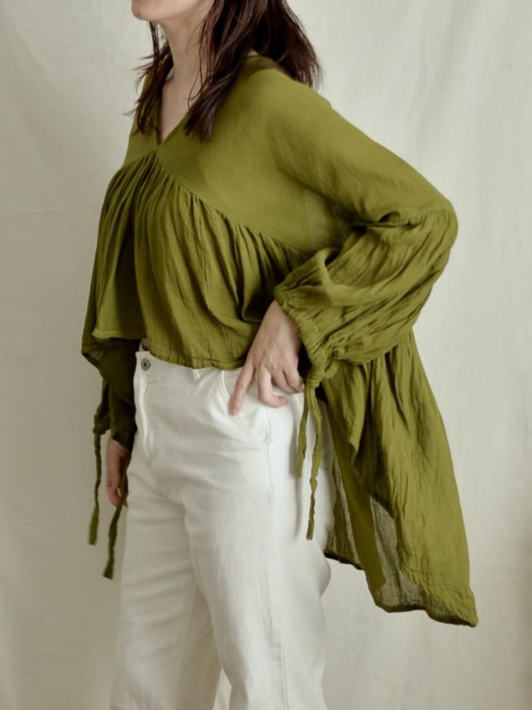 멕시코 코튼 개더블라우스 Romero