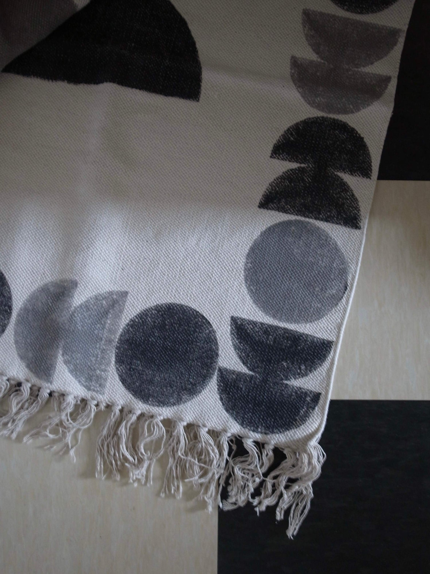 ハンドブロックプリント コットンラグ