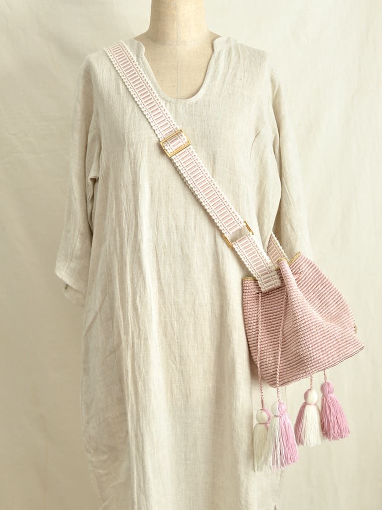 コロンビアのモチーラ 手編みハンドバッグ ミニ【ストラップ長さ調節】