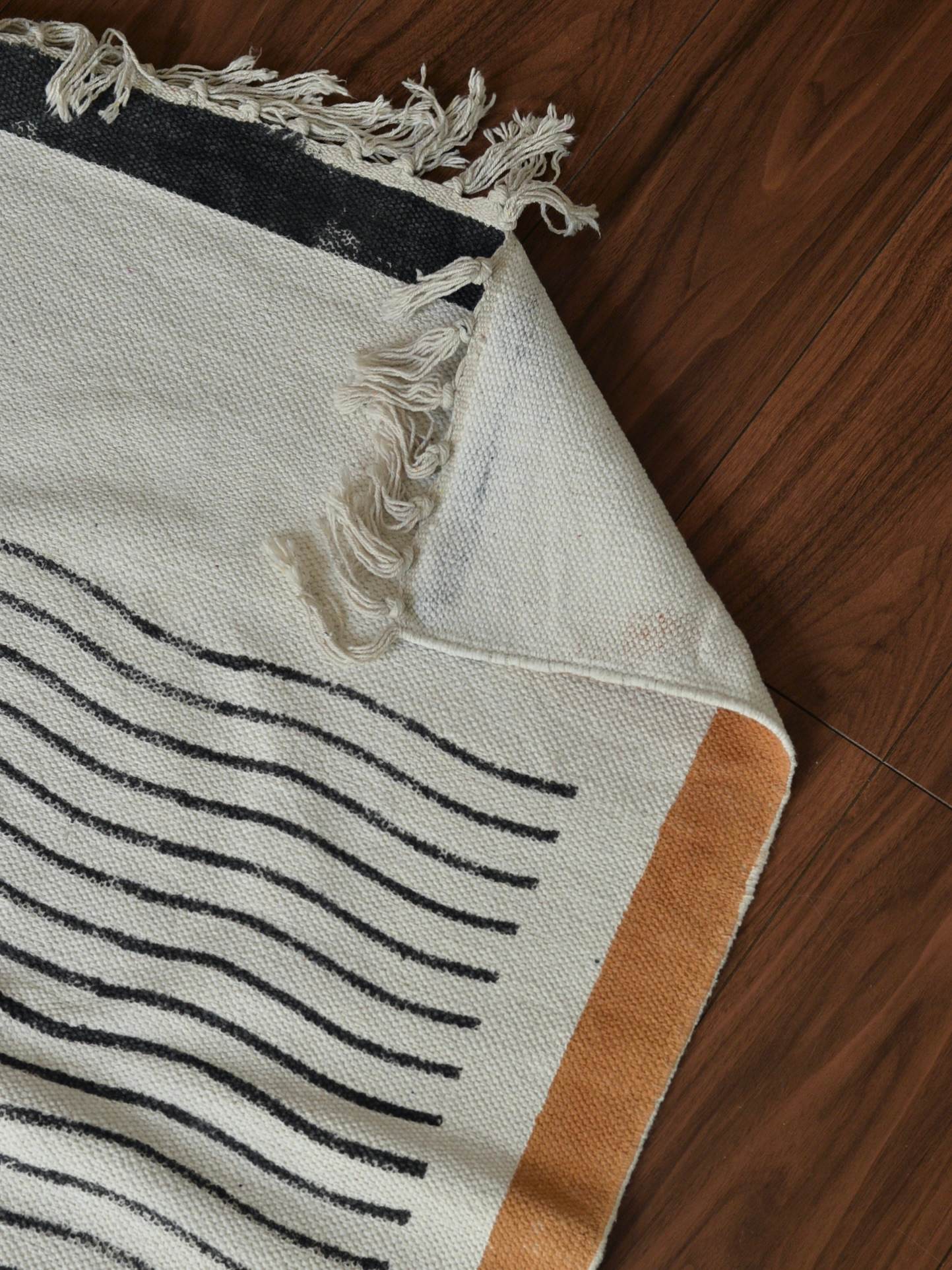 ハンドブロックプリント コットンラグ