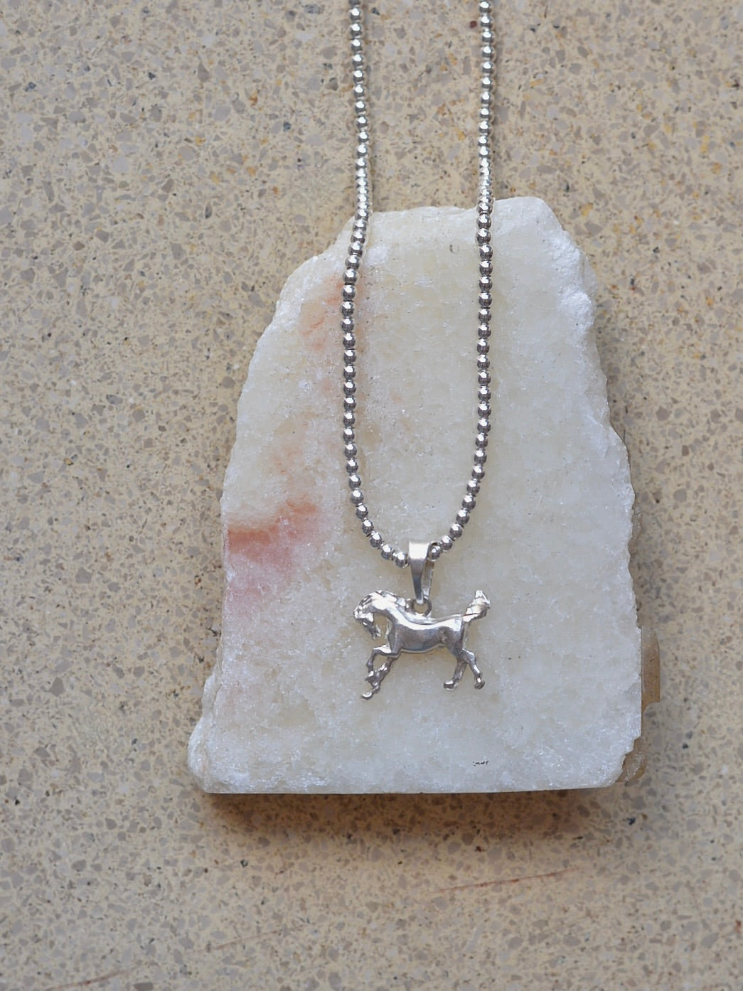 【1/22頃発送予定】Mexican Silver925 3mmボールビーズ Horseネックレス