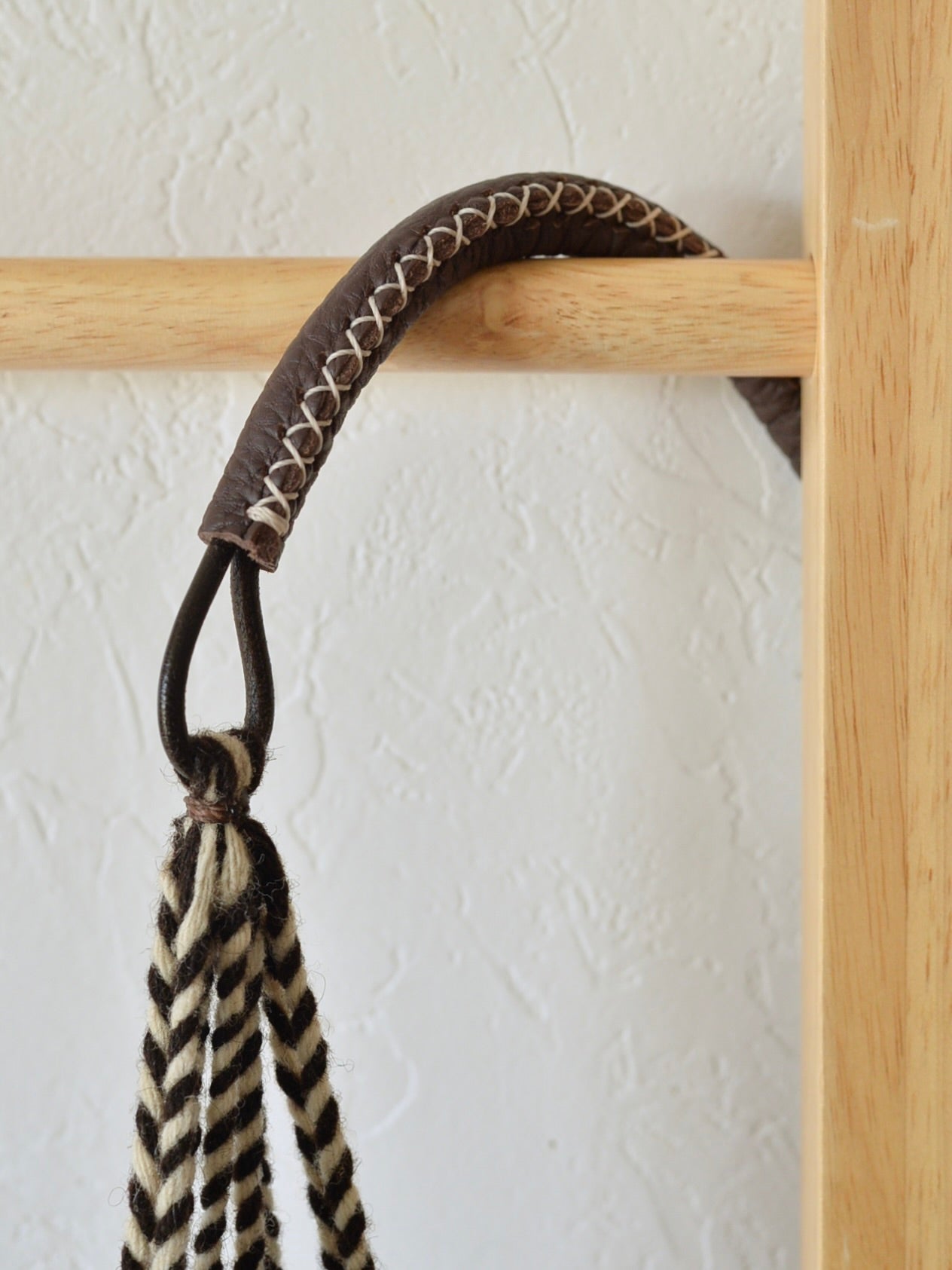 メキシコ ウール ハンモックバッグ レザーハンドル