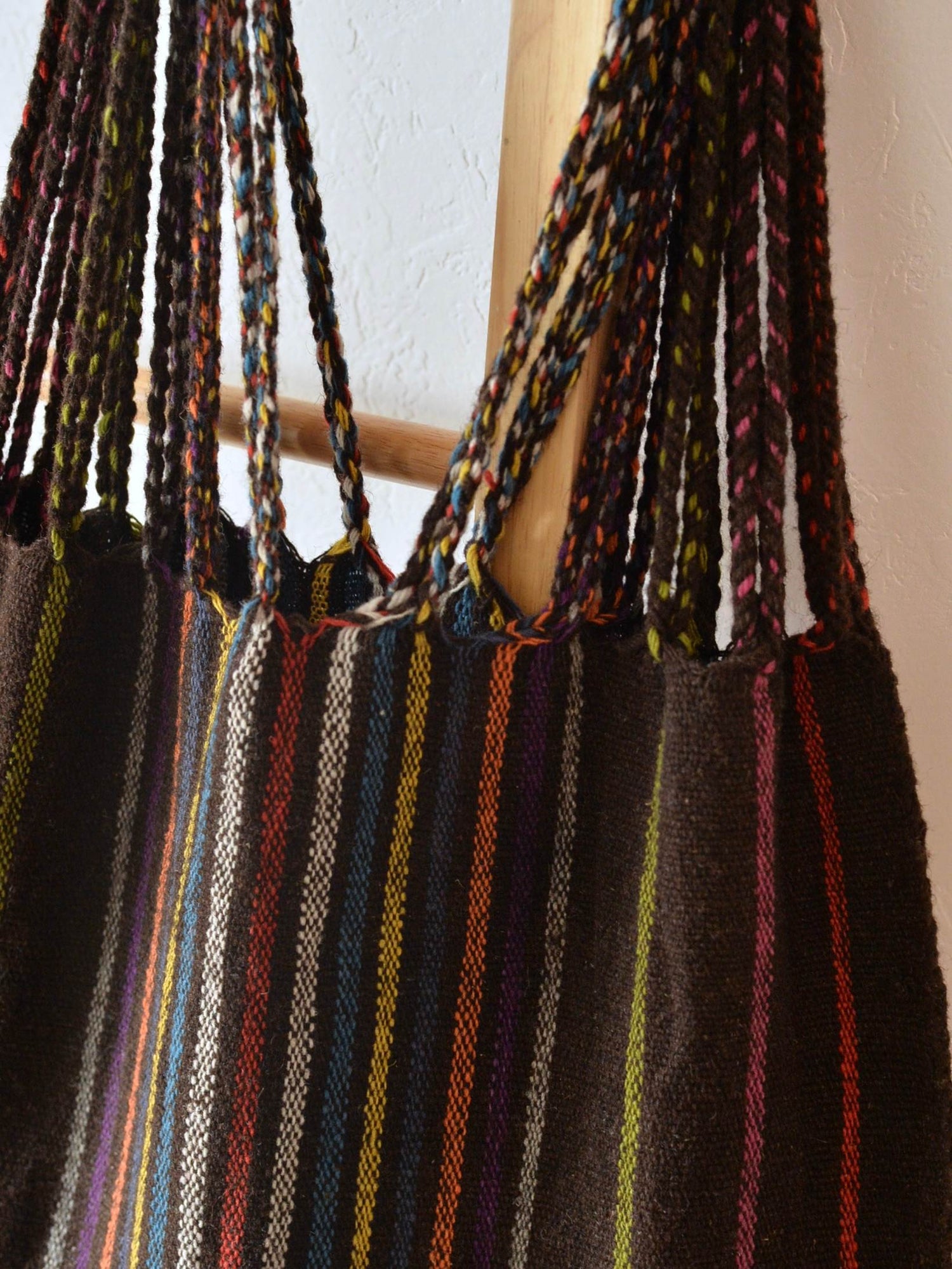 メキシコ ウール ハンモックバッグ レザーハンドル