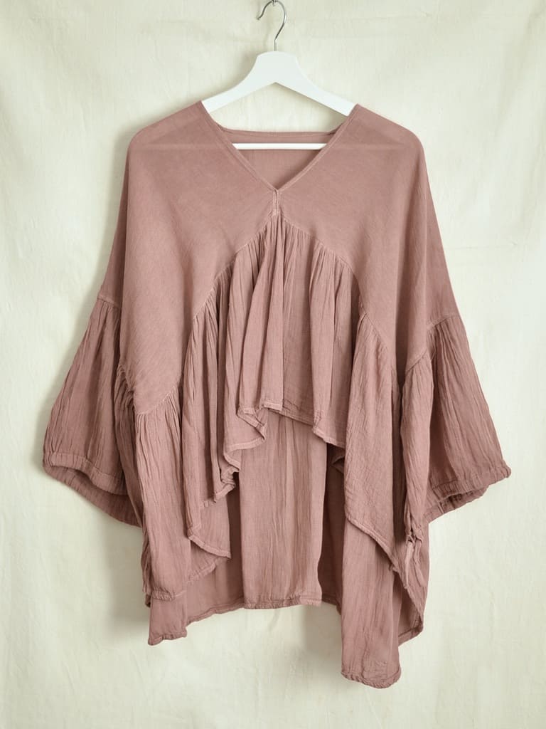 メキシココットン ギャザーブラウス Heather