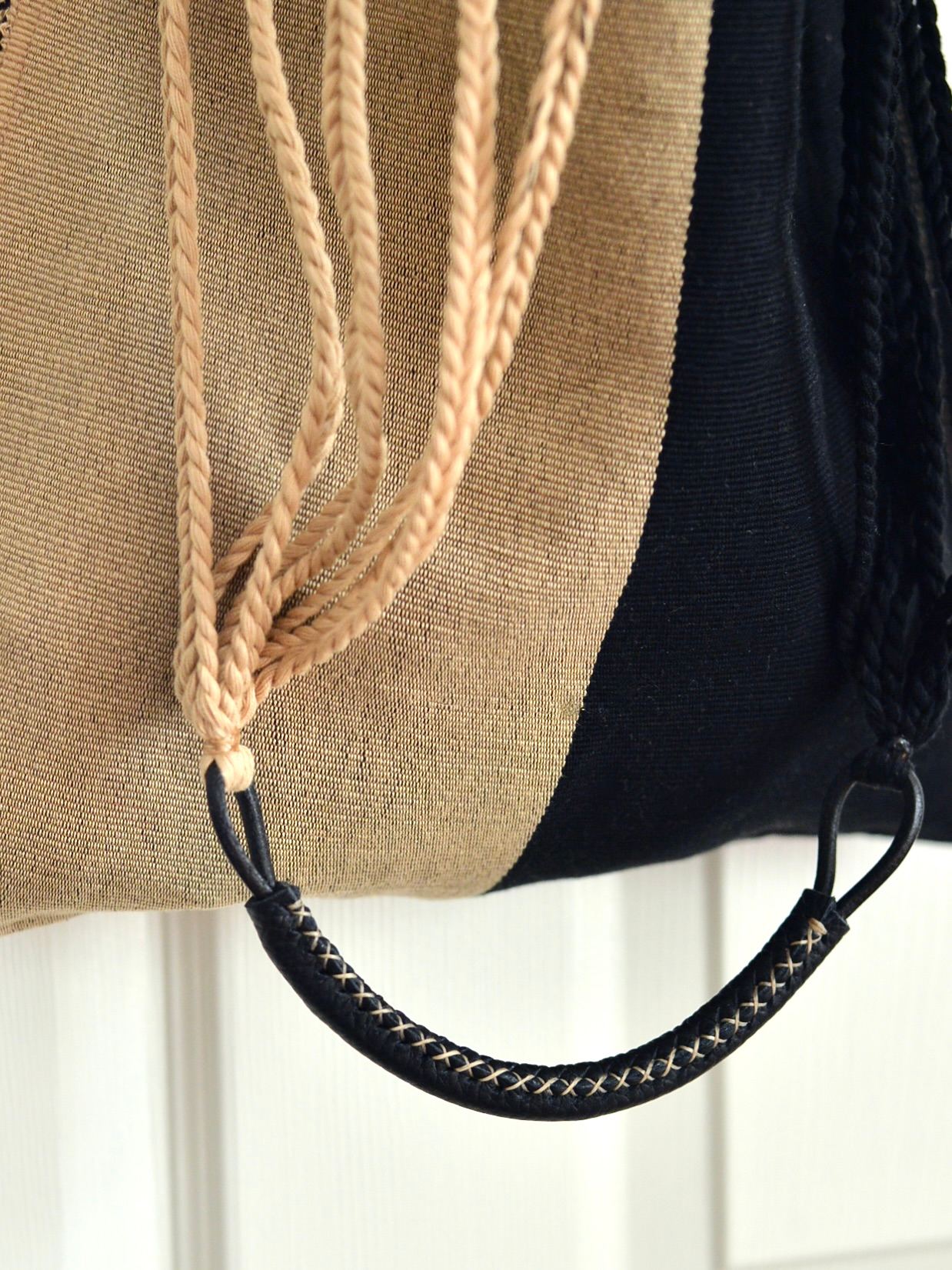 メキシコ ハンモックバッグ レザーハンドル ツートン